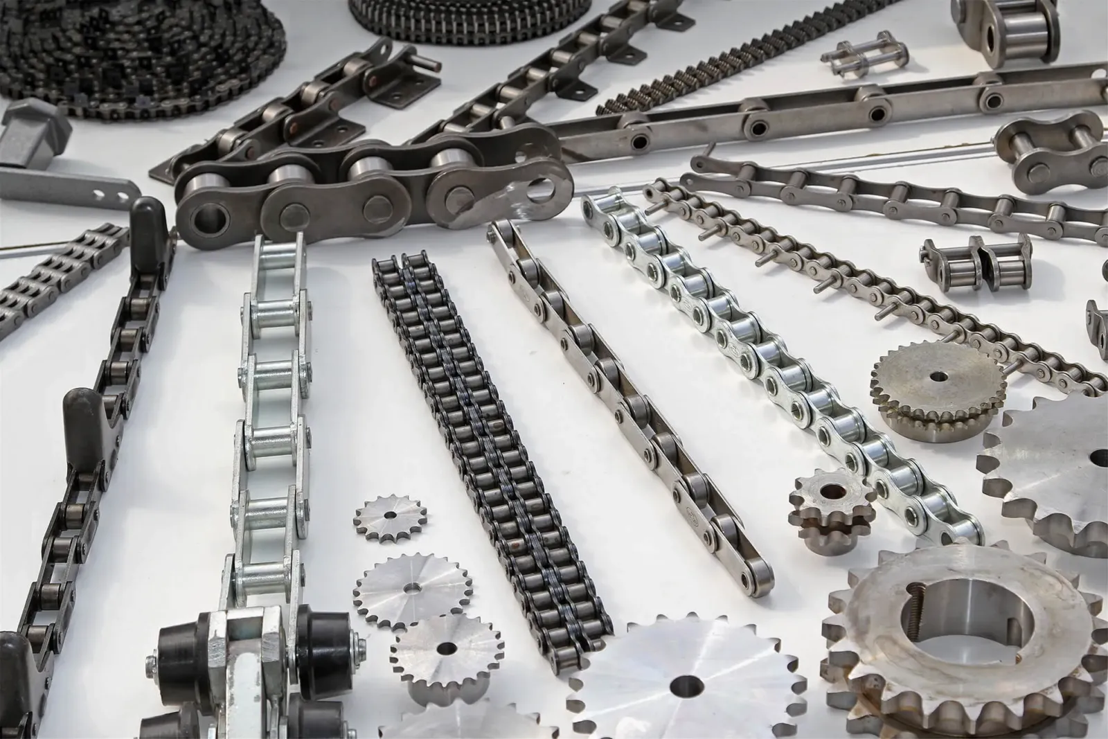 Assortment of roller chains, conveyor chains and sprockets