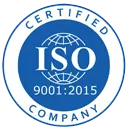 ISO 9001:2015 certified company badge
