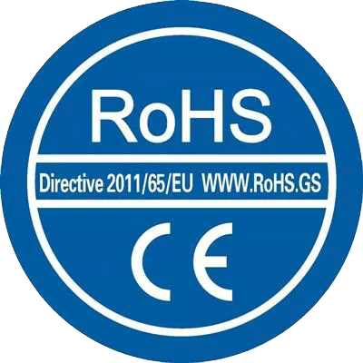 RoHS and CE compliance badge