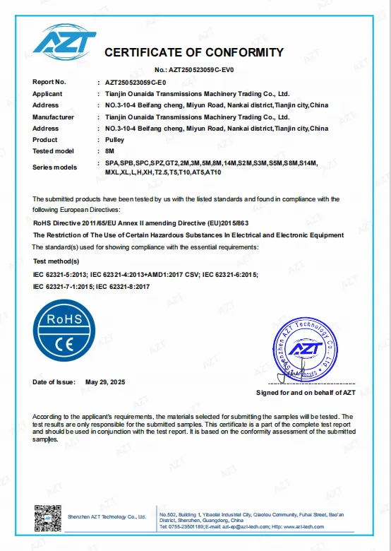 RoHS certificate