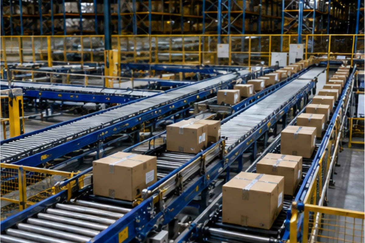 Material handling conveyor and logistics application
