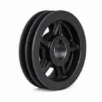 Two groove cast iron V-belt pulley with keyed bore