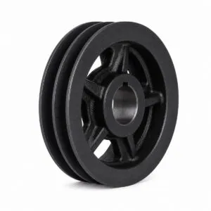 Two groove cast iron V-belt pulley with keyed bore