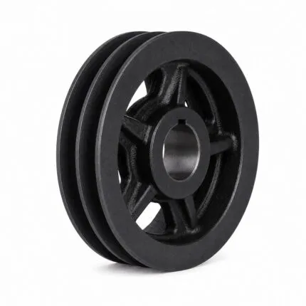 Two groove cast iron V-belt pulley with keyed bore