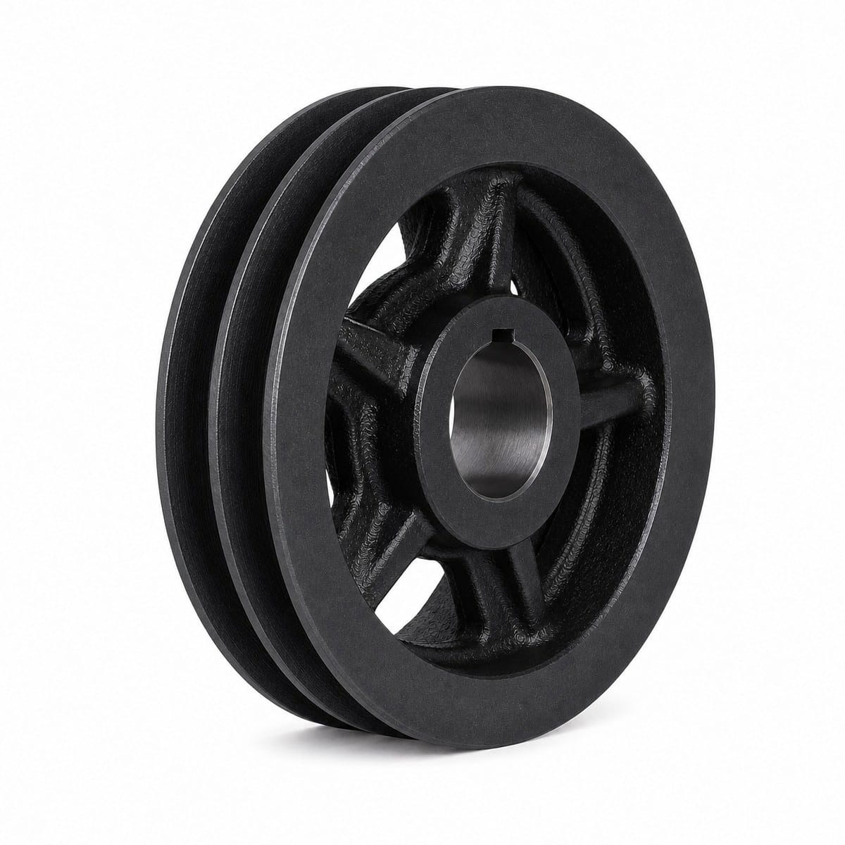 2-Groove V-Belt Pulley Two groove cast iron V-belt pulley with keyed bore