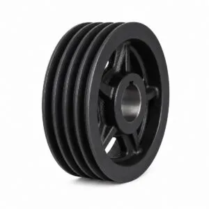 Four groove cast iron V-belt pulley with keyed bore