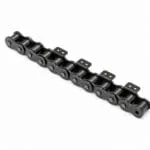 Agricultural machinery roller chain with bent attachment tabs for harvesters and feeders