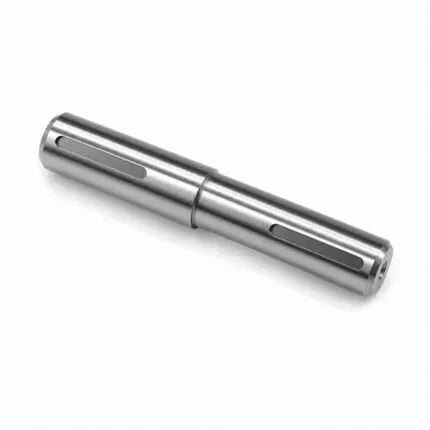 CNC turned steel keyed shaft with a milled keyway at each end