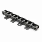 Double pitch conveyor chain with A1 bent attachment plates on one side
