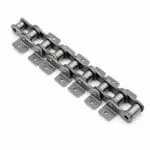 Double pitch conveyor chain with K1 bent attachment plates on both sides