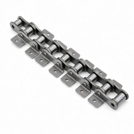Double pitch conveyor chain with K1 bent attachment plates on both sides