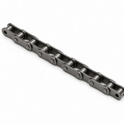 Double pitch roller conveyor chain with straight side plates