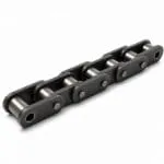 Heavy-duty engineering conveyor chain with straight side plates and hardened rollers