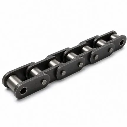 Heavy-duty engineering conveyor chain with straight side plates and hardened rollers