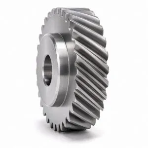 Right-hand steel helical gear with hub and bore