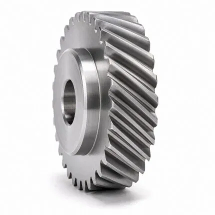 Right-hand steel helical gear with hub and bore