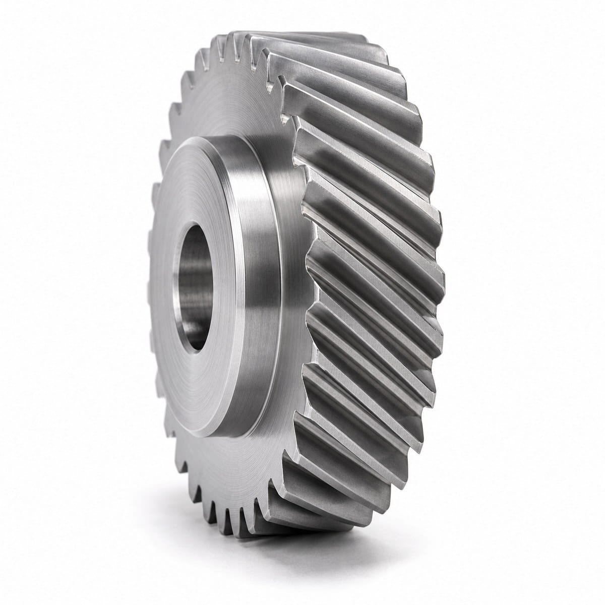 Right-Hand Helical Gear Right-hand steel helical gear with hub and bore