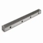 Precision helical gear rack in ground steel with counterbored mounting holes