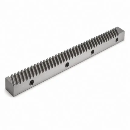 Precision helical gear rack in ground steel with counterbored mounting holes