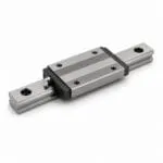 Low-profile linear guide carriage block on rail