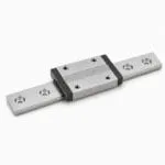 Miniature wide linear guide block on wide stainless steel rail