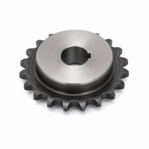 Simplex roller chain sprocket with hub and keyed bore