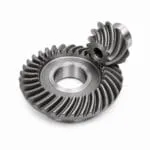 Spiral bevel gear and pinion set in hardened steel