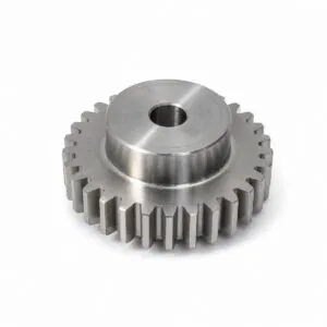 Steel spur gear with raised hub and plain bore