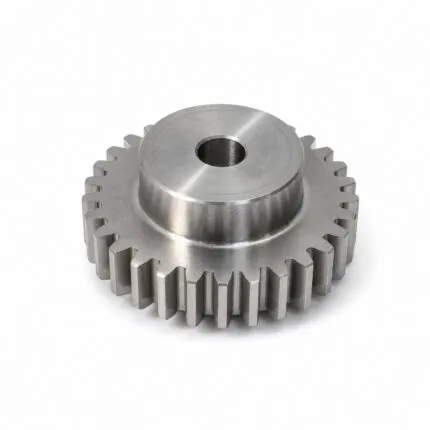 Steel spur gear with raised hub and plain bore
