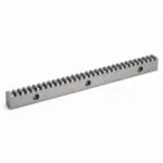 Precision spur gear rack in ground steel with counterbored mounting holes