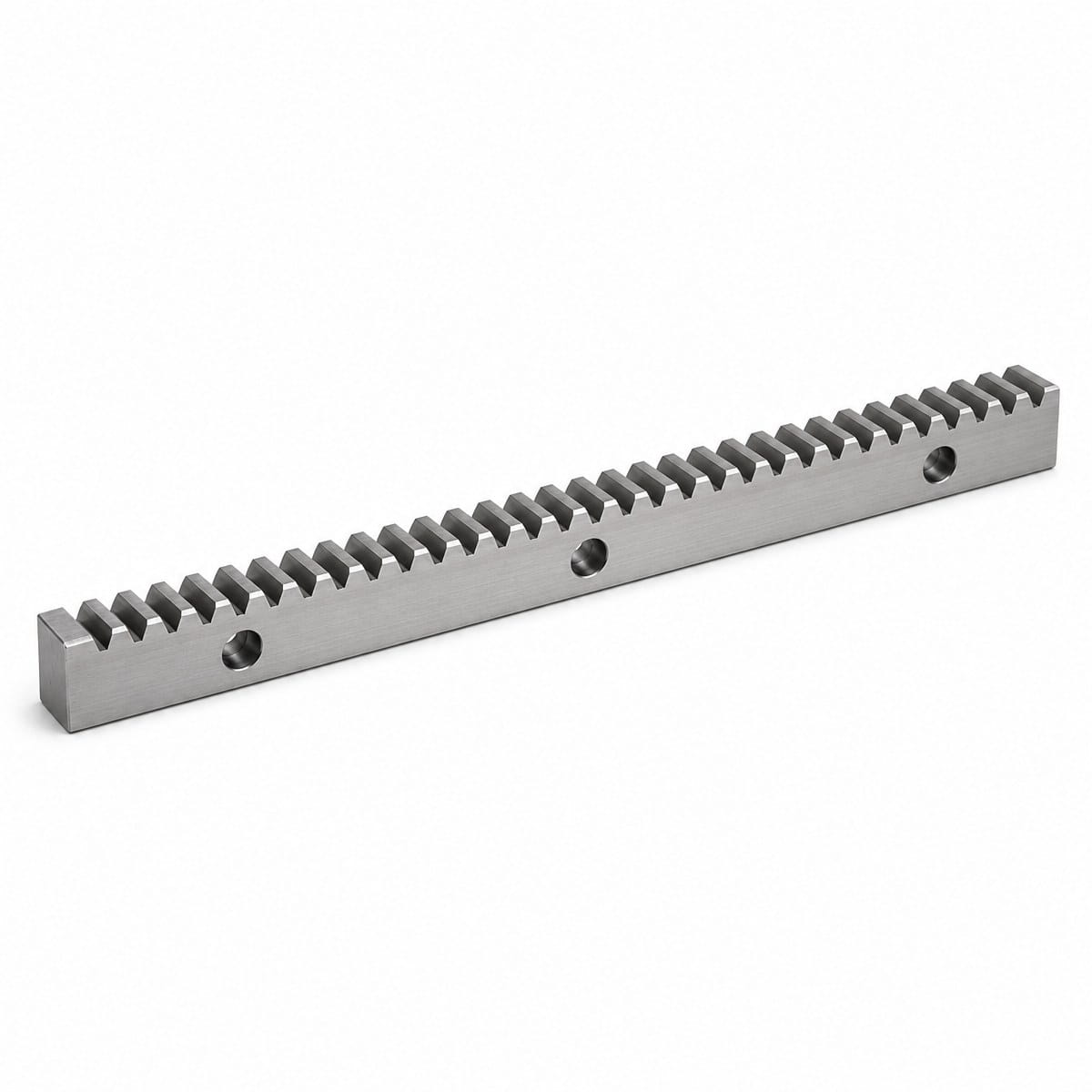 Spur Precision Gear Rack Precision spur gear rack in ground steel with counterbored mounting holes