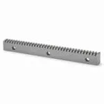 Galvanized steel M4 gear rack with welded mounting tabs for sliding gates