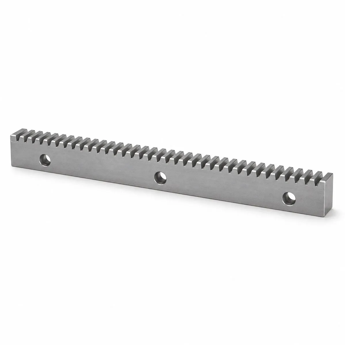 Galvanized steel M4 gear rack with welded mounting tabs for sliding gates