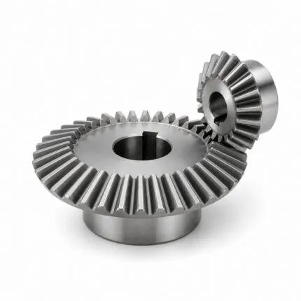 Straight bevel gear and pinion reduction set with keyed bores