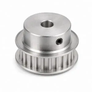 Metric T and AT series aluminium timing pulley with trapezoidal teeth and hub