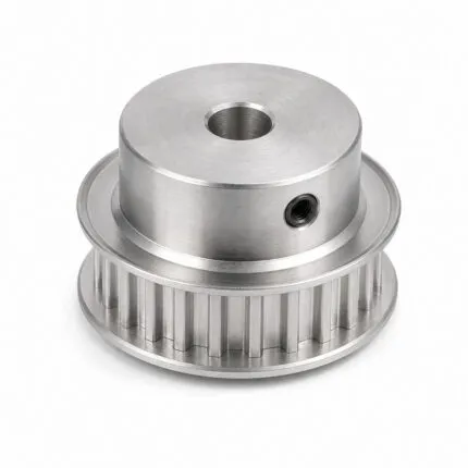 Metric T and AT series aluminium timing pulley with trapezoidal teeth and hub