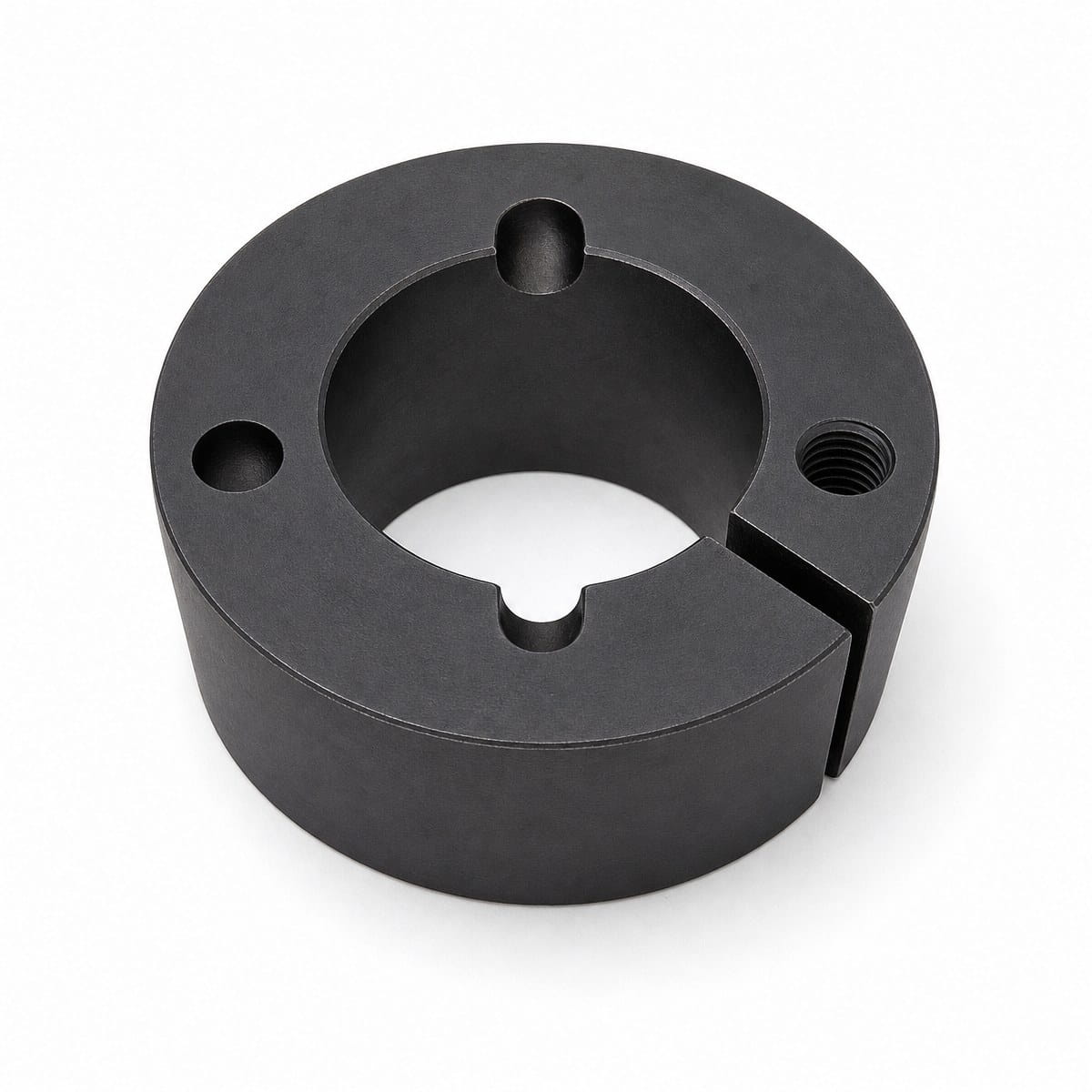 Taper Lock Bushing Split taper lock bushing in black phosphated cast iron