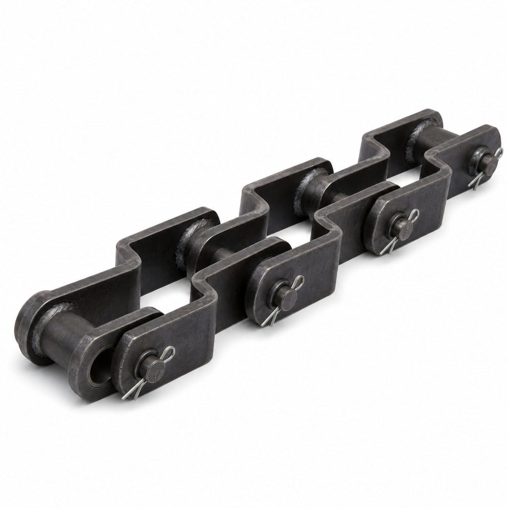 Welded Steel Drag Chain (WH Series) Welded steel drag chain with offset sidebars welded to barrels for heavy bulk handling