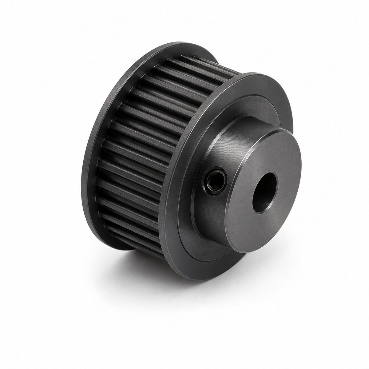 XL L H MXL Timing Pulley Inch pitch XL L H MXL timing pulley in black-oxide steel with flanges