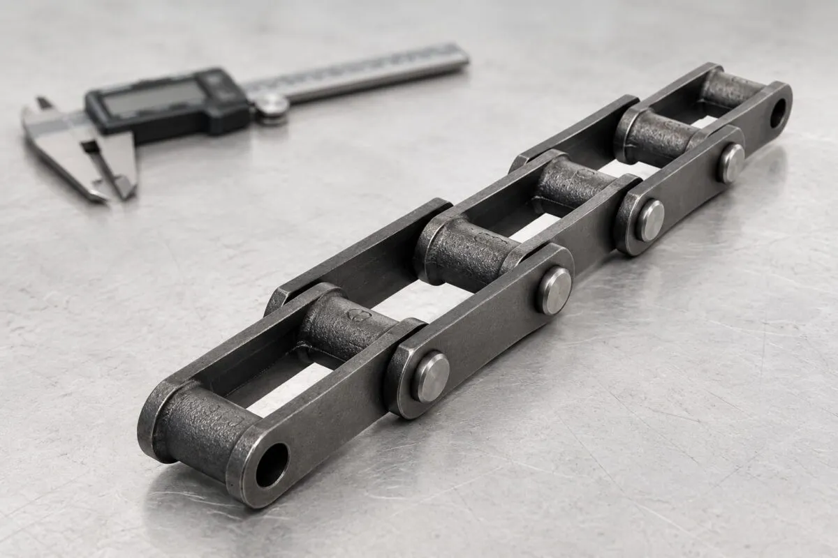 C188 combination conveyor chain illustration on an inspection bench